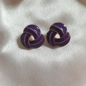 Vintage Purple 80s Earrings